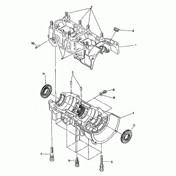 CRANKCASE ASSEMBLY 400 XC (4920122012027A)