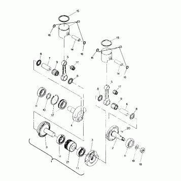 PISTON AND CRANKSHAFT  400 XC (4920122012029A)