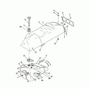 SEAT/GAS TANK ASSEMBLY 500 SP/500 SKS (4921262126003A)
