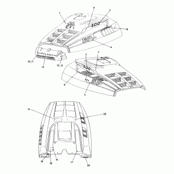 HOOD - DECALS 500 SP (4921262126009A)