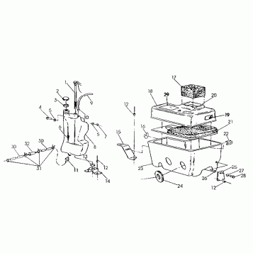 OIL TANK/AIR BOX ASSEMBLY  500 SP/500 SKS (4921262126035A)