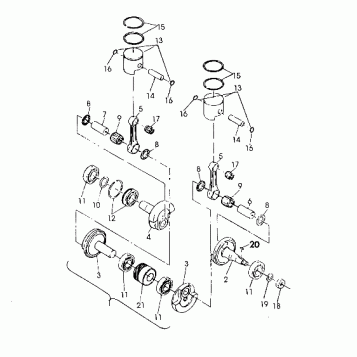 PISTON AND CRANKSHAFT  500 SP/500 SKS (4921262126041A)