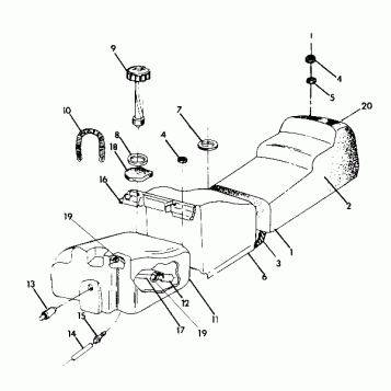 SEAT GAS/TANK ASSEMBLY Sport GT (4921282128007A)