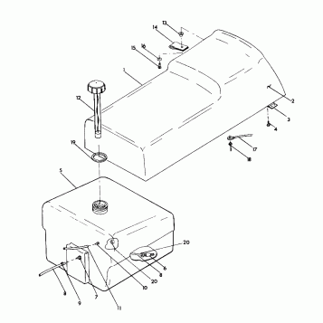 SEAT/GAS TANK ASSEMBLY WideTrak (4921302130003A)