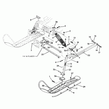 FRONT SUSPENSION and SKI Indy Lite/Star Lite (4921332133009A)