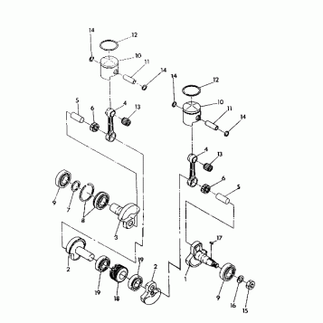 PISTON and CRANKSHAFT Indy Lite (4921332133028A)