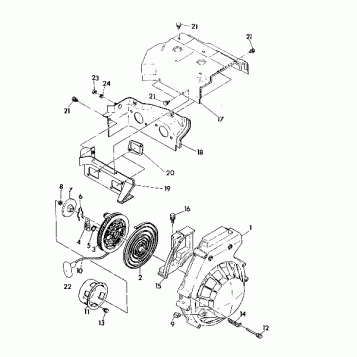 BLOWER HOUSING/RECOIL STARTER  Indy Lite GT (4921342134029A)