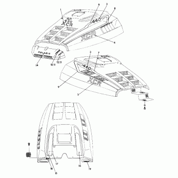 HOOD - DECALS 440 XCR (4921352135009A)