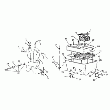 OIL TANK/AIR BOX ASSEMBLY  440 XCR (4921352135033A)