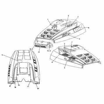 HOOD - DECALS  500 SPX (4922552255009A)