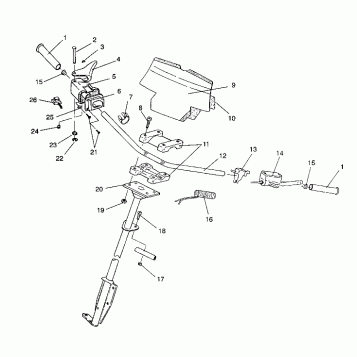 STEERING - HANDLEBAR ASSEMBLY 440 / 0930760 and 440 SKS / 0930560 (4922932293014A)
