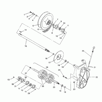 DRIVE TRAIN ASSEMBLY 440 / 0930760 and 440 SKS / 0930560 (4922932293018A)