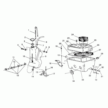 OIL TANK / AIR BOX ASSEMBLY 440 / 0930760 and 440 SKS / 0930560 (4922932293027A)
