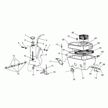 OIL TANK / AIR BOX ASSEMBLY SPORT / 0930443 (4922942294025A)