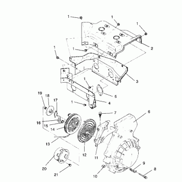 BLOWER HOUSING and  RECOIL STARTER ASSEMBLY SPORT / 0930443 (4922942294033A)