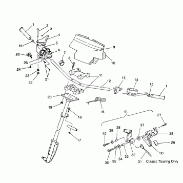 STEERING - HANDLEBAR ASSEMBLY CLASSIC / 0930864 and  CLASSIC TOURING / 0930 (4922952295018A)