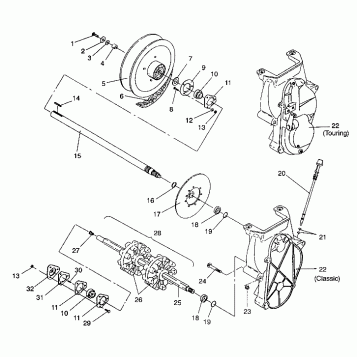 DRIVE TRAIN ASSEMBLY CLASSIC / 0930864 and  CLASSIC TOURING / 0930865 (4922952295023A)
