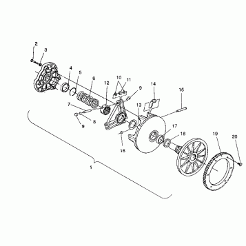 DRIVE CLUTCH ASSEMBLY CLASSIC / 0930864 and  CLASSIC TOURING / 0930865 (4922952295029A)