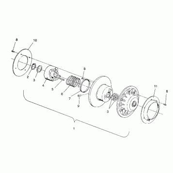 DRIVEN CLUTCH ASSEMBLY CLASSIC / 0930864 and  CLASSIC TOURING / 0930865 (4922952295030A)