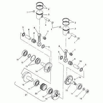 PISTON and CRANKSHAFT CLASSIC / 0930864 and  CLASSIC TOURING / 0930865 (4922952295037A)