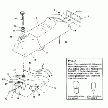 SEAT and GAS TANK ASSEMBLY 500 EFI/0930674 and  500 EFI SKS/0930574 (4922962296002A)