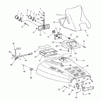 HOOD ASSEMBLY 500 EFI / 0930674 and  500 EFI SKS / 0930574 (4922962296005A)