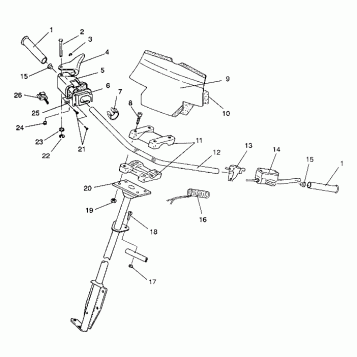 STEERING - HANDLEBAR ASSEMBLY 500 EFI / 0930674 and  500 EFI SKS / 0930574 (4922962296014A)