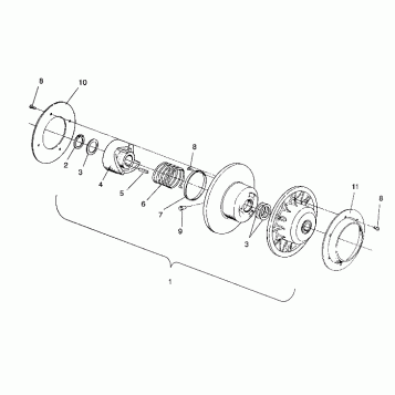 DRIVEN CLUTCH ASSEMBLY 500 EFI / 0930674 and  500 EFI SKS / 0930574 (4922962296024A)