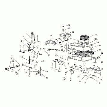 OIL TANK / AIR BOX ASSEMBLY 500 EFI / 0930674 and  500 EFI SKS / 0930574 (4922962296027A)