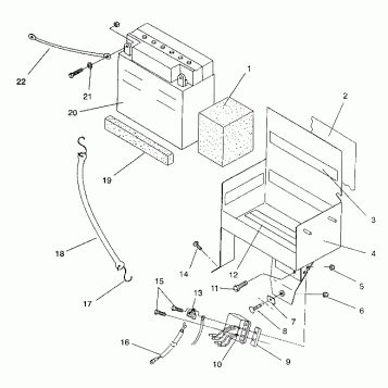 BATTERY BOX ASSEMBLY 500 EFI / 0930674 and  500 EFI SKS / 0930574 (4922962296028A)