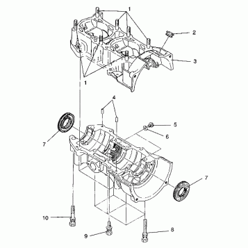 CRANKCASE ASSEMBLY 500 EFI/0930674 and  500 EFI SKS/0930574 (4922962296029A)