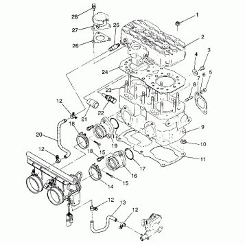 CYLINDER ASSEMBLY 500 EFI / 0930674 and  500 EFI SKS / 0930574 (4922962296030A)