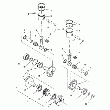 PISTON and CRANKSHAFT 500 EFI/0930674 and  500 EFI SKS/0930574 (4922962296032A)