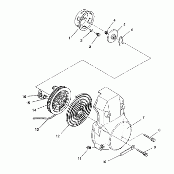 RECOIL STARTER ASSEMBLY 500 EFI / 0930674 and  500 EFI SKS / 0930574 (4922962296037A)