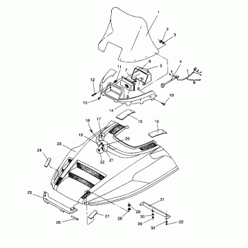 HOOD ASSEMBLY LITE/0933433,STARLITE/0933427 and  LITE DELUXE/0933431 (4922972297005A)