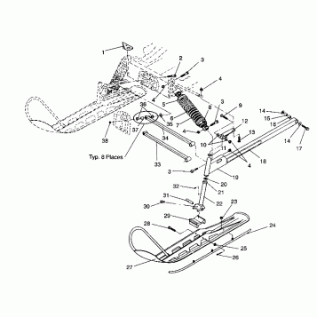 FRONT SUSPENSION and SKI LITE/0933433,STARLITE/0933427 and  LITE DELUXE/093 (4922972297010A)