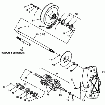 DRIVE TRAIN ASSEMBLY LITE/0933433,STARLITE/0933427 and  LITE DELUXE/0933431 (4922972297015A)