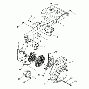 BLOWER HOUSING & RECOIL ASSEMBLY LITE/0933433 and  LITE DELUXE/0933431 (4922972297040A)