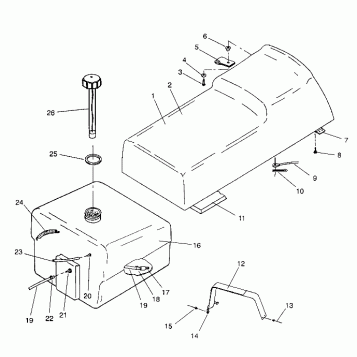SEAT and GAS TANK ASSEMBLY WIDETRAK / 0932064 (4922982298002A)