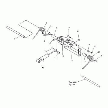 REAR TORQUE ARM ASSEMBLY WIDETRAK / 0932064 (4922982298022A)