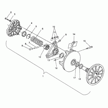 DRIVE CLUTCH ASSEMBLY WIDETRAK / 0932064 (4922982298023A)