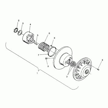 DRIVEN CLUTCH ASSEMBLY WIDETRAK / 0932064 (4922982298024A)