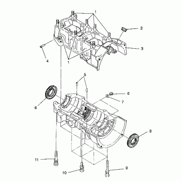 CRANKCASE ASSEMBLY WIDETRAK / 0932064 (4922982298030A)