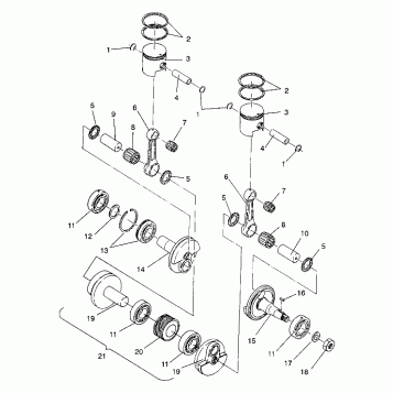 PISTON and CRANKSHAFT WIDETRAK / 0932064 (4922982298033A)