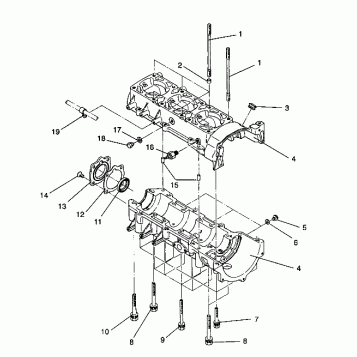 CRANKCASE ASSEMBLY RXL / 0930768 and RXL SKS / 0930568 (4922992299029A)
