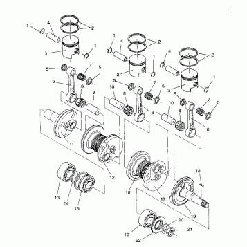 PISTON and CRANKSHAFT RXL / 0930768 and RXL SKS / 0930568 (4922992299032A)
