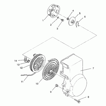 RECOIL STARTER ASSEMBLY XLT/0930767,XLT SP/0930667 &  XLT SKS/0930567 (4923012301040A)