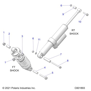 SUSPENSION, SHOCK MOUNTING, REAR SUSP. - S22TDL6KSA (C601893)