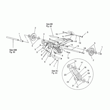 FRONT TORQUE ARM ASSEMBLY 440 XCR / 0931760 (4923022302021A)
