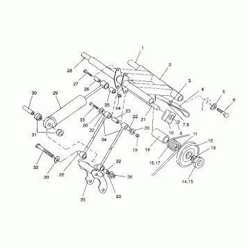 REAR TORQUE ARM ASSEMBLY 440 XCR / 0931760 (4923022302022A)